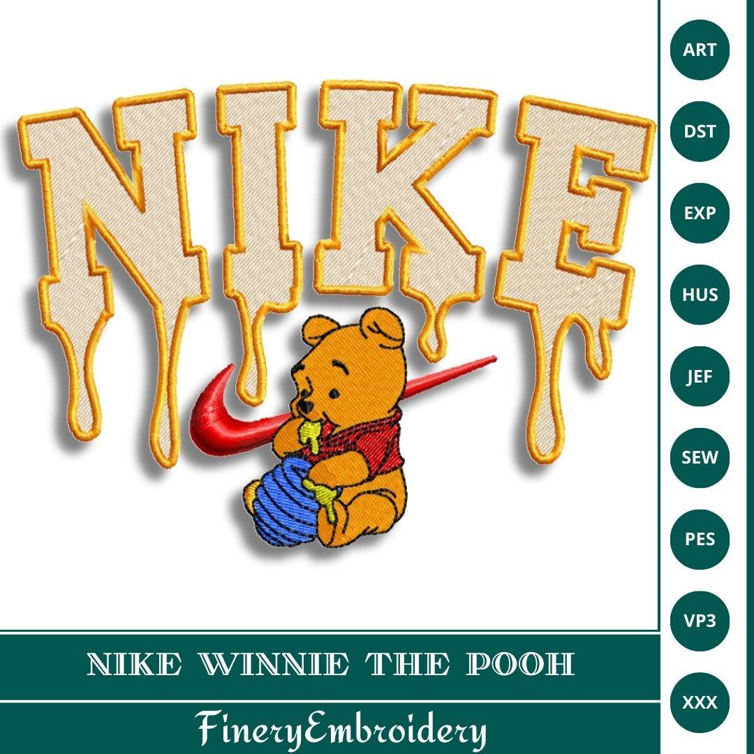 Nike Winnie the Pooh Embroidery Design – 4 Sizes - FineryEmbroidery
