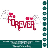 Forever - Romantic Embroidery Design (7 Sizes) - FineryEmbroidery
