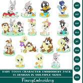 Baby Looney Toons Character Embroidery Pack – 15 Designs in Multiple Sizes - FineryEmbroidery