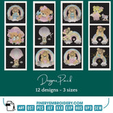Cute Teddy Bear Embroidery Pack – 12 Designs in 3 Sizes - FineryEmbroidery