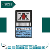 DP Hunter Licence   - Anime - Embroidery Design - FineryEmbroidery