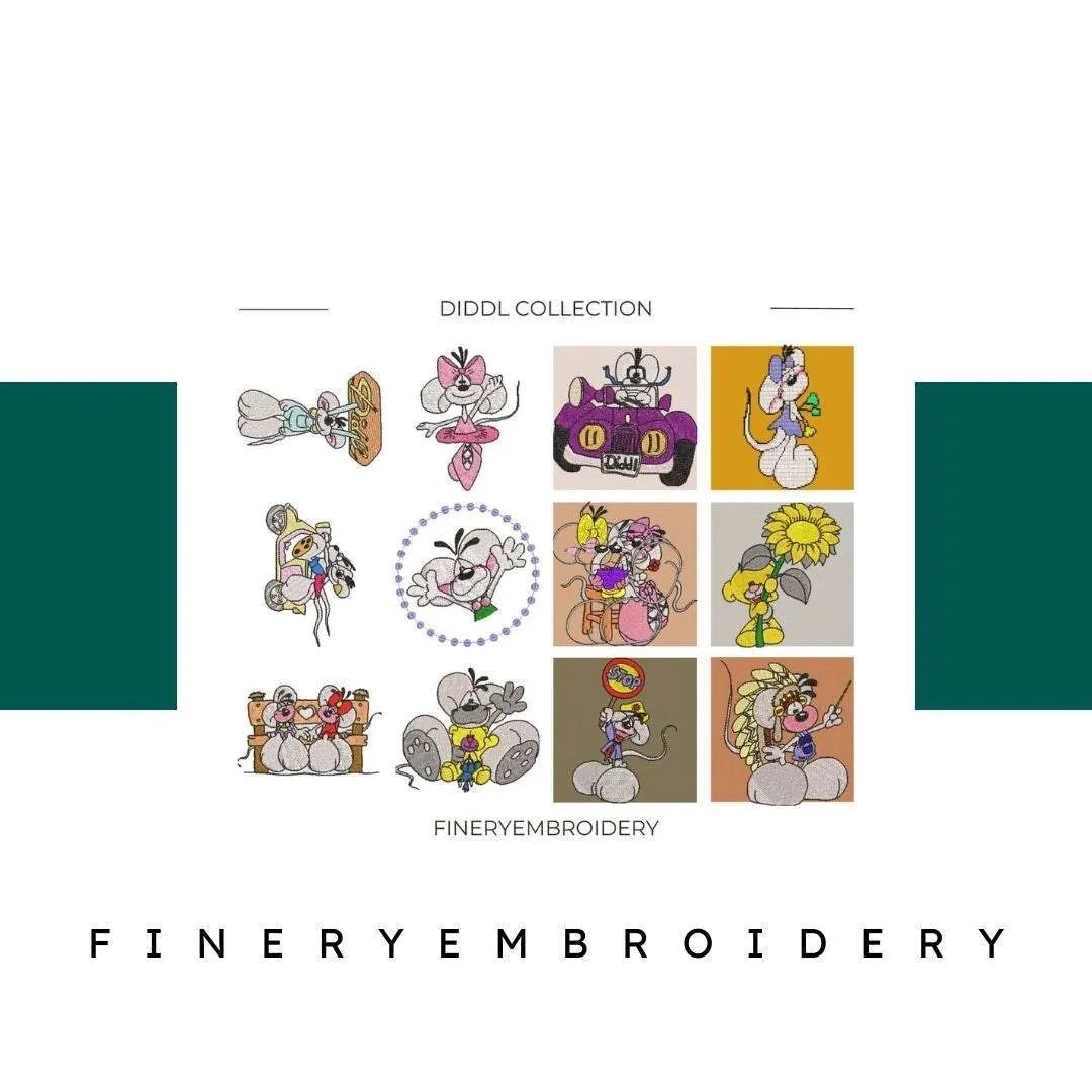 Diddl - Pack of 69 Designs - Embroidery Designs - FineryEmbroidery