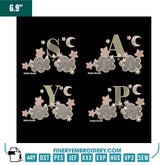 Dreamy Night Sky Alphabet Embroidery Pack – Celestial Monogram Letters with Stars & Moon - FineryEmbroidery