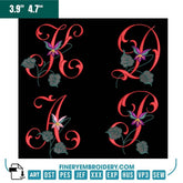 Elegant Floral Alphabet Embroidery Pack – Intricate Floral Monogram Letters - FineryEmbroidery