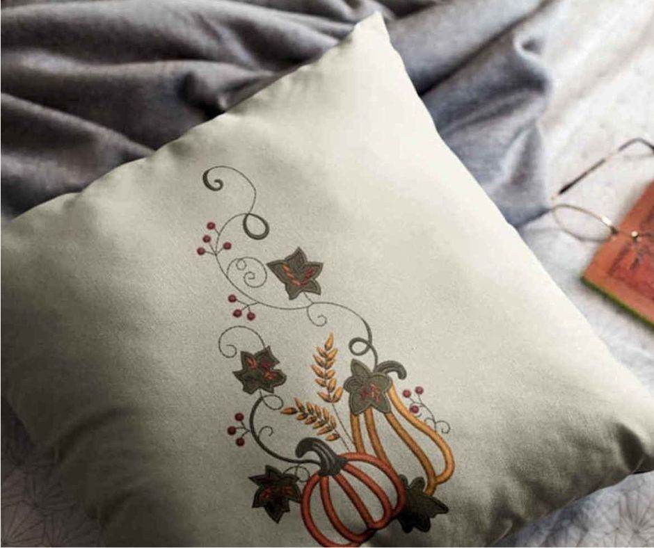 Elegant Halloween Pumpkins & Vines Embroidery Design – Multiple Sizes  | FineryEmbroidery - FineryEmbroidery