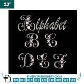 Elegant Rose Alphabet Embroidery Pack – Romantic Monogram Letters from A to Z - FineryEmbroidery