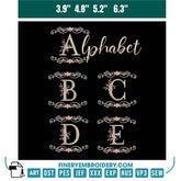 Elegant Rose Frame Alphabet Embroidery Collection - Complete A to Z - FineryEmbroidery