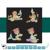 Enchanting Mermaid Embroidery Pack: 4 Magical Scenes - Embroidery Designs - FineryEmbroidery