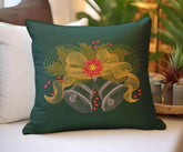 Festive Christmas Bells Embroidery Design with Poinsettia and Holly - FineryEmbroidery