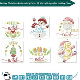 Festive Christmas Embroidery Pack – 10 Merry Designs for Holiday Cheer - FineryEmbroidery
