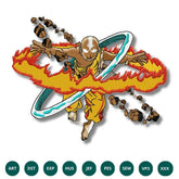 Avatar State Airbender Embroidery Design – Aang Master of the Four Elements
