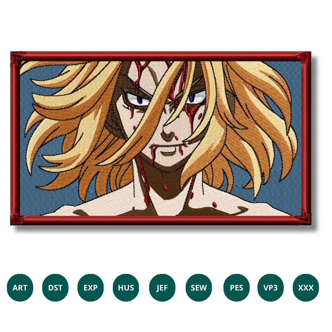 Tokyo Revengers Embroidery Design – Fierce & Intense Character Art