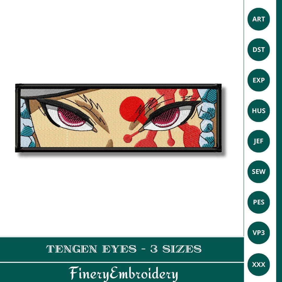 Tengen Eyes Embroidery Design – 3 Sizes - FineryEmbroidery