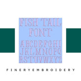 Fish Taill Embroidery alphabet Font Set