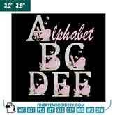 Floral Alphabet with Birds - Embroidery Font Set - FineryEmbroidery