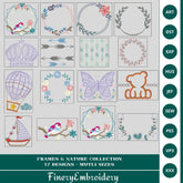 Frames & Nature Embroidery Design Pack - 17 Unique Designs in Multiple Sizes - FineryEmbroidery