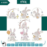 Funny Rabbit Pack 7 designs - Embroidery designs - FineryEmbroidery