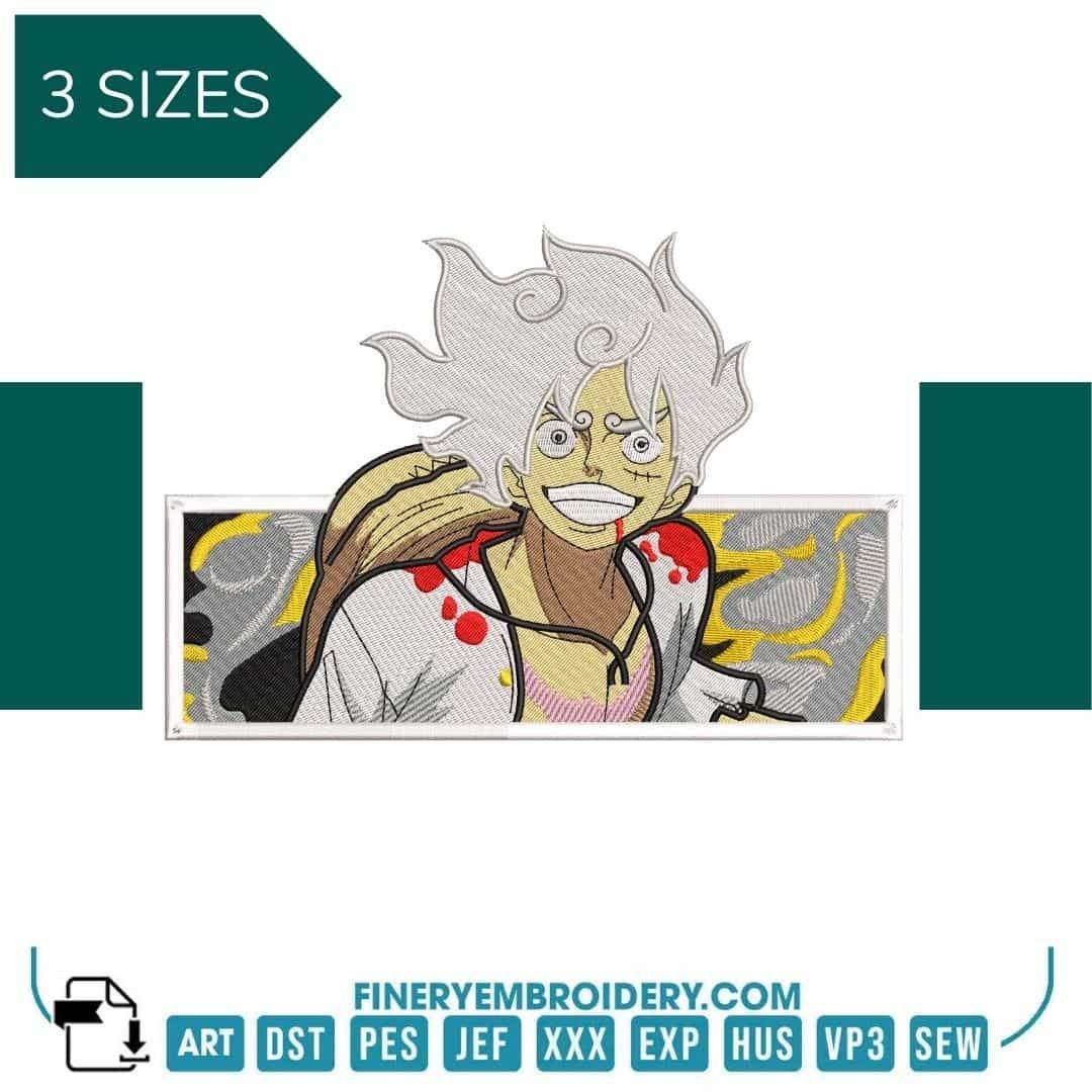 Gear 5 Luffy - Anime - Embroidery Design - FineryEmbroidery