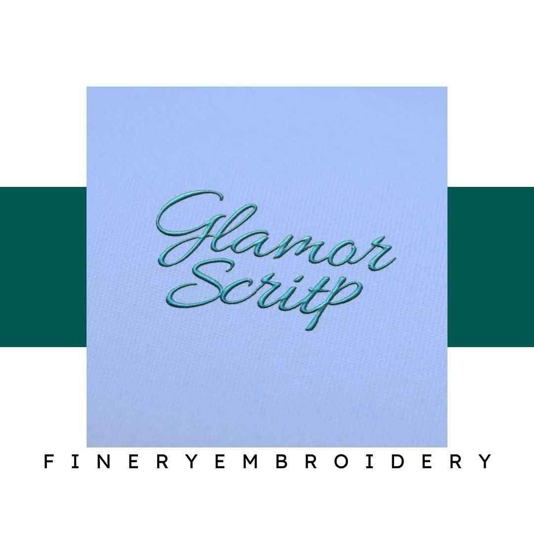 Glamor script Embroidery alphabet Font Set