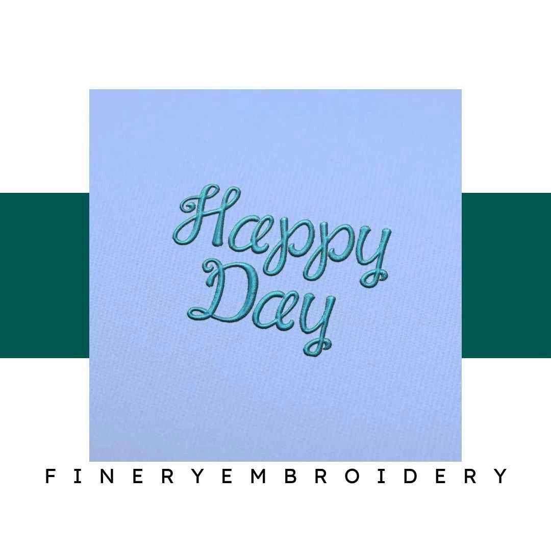Happy Day Embroidery alphabet Font Set