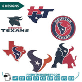 Houston Texans - Pack of 6 Designs - Embroidery Design - FineryEmbroidery