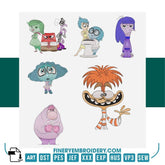 Inside Out Emotions Embroidery Design Pack – 12 Designs - 4 Sizes | FineryEmbroidery - FineryEmbroidery
