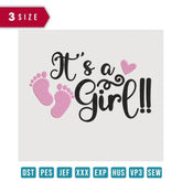 It's a Girl - Embroidery Design - FineryEmbroidery