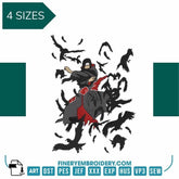 Itachi Naruto with birds - Animé  - Embroidery Design - FineryEmbroidery
