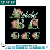 Jungle Monkey Alphabet Embroidery Pack – Monogram Letters from A to Z - FineryEmbroidery