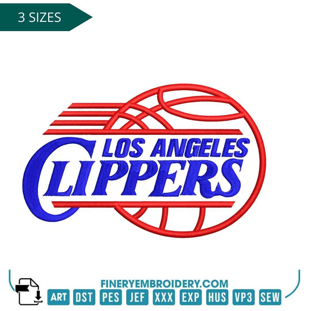 LA Clippers Embroidery Design – Classic Team Logo in 3 Sizes - FineryEmbroidery