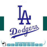 LA Dodgers Embroidery Design - Perfect for Sports Fans! - FineryEmbroidery