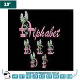 Lavender Floral Alphabet Embroidery Pack – Monogram Letters with Delicate Lavender Stems - FineryEmbroidery
