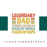Legendary-Dad - Father Embroidery Design - FineryEmbroidery