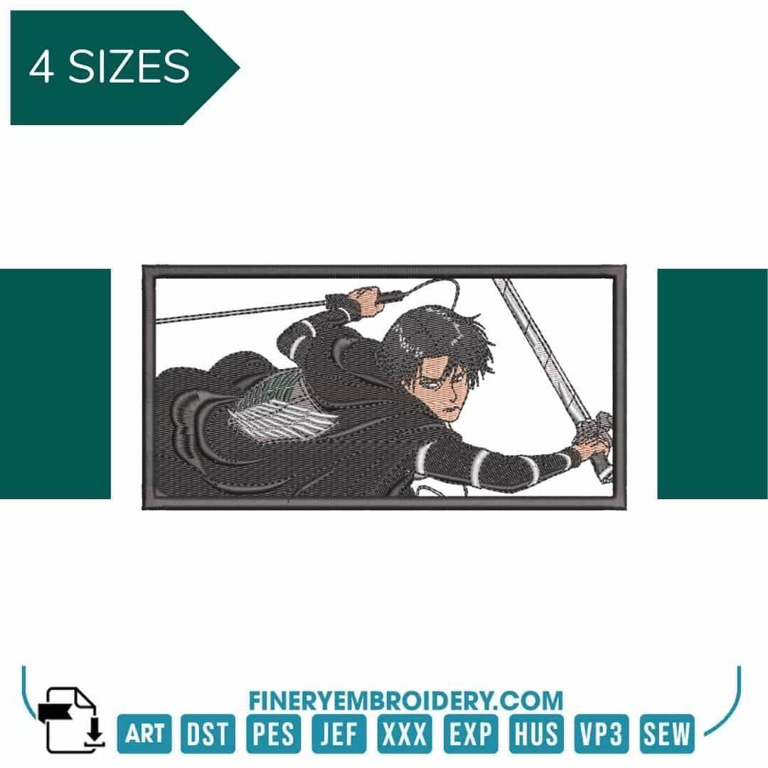 Levi Ackerman - Attack on Titan - Animé - Embroidery Design - FineryEmbroidery