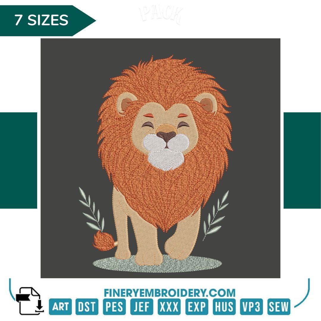 Lion Embroidery Design | FineryEmbroidery - FineryEmbroidery