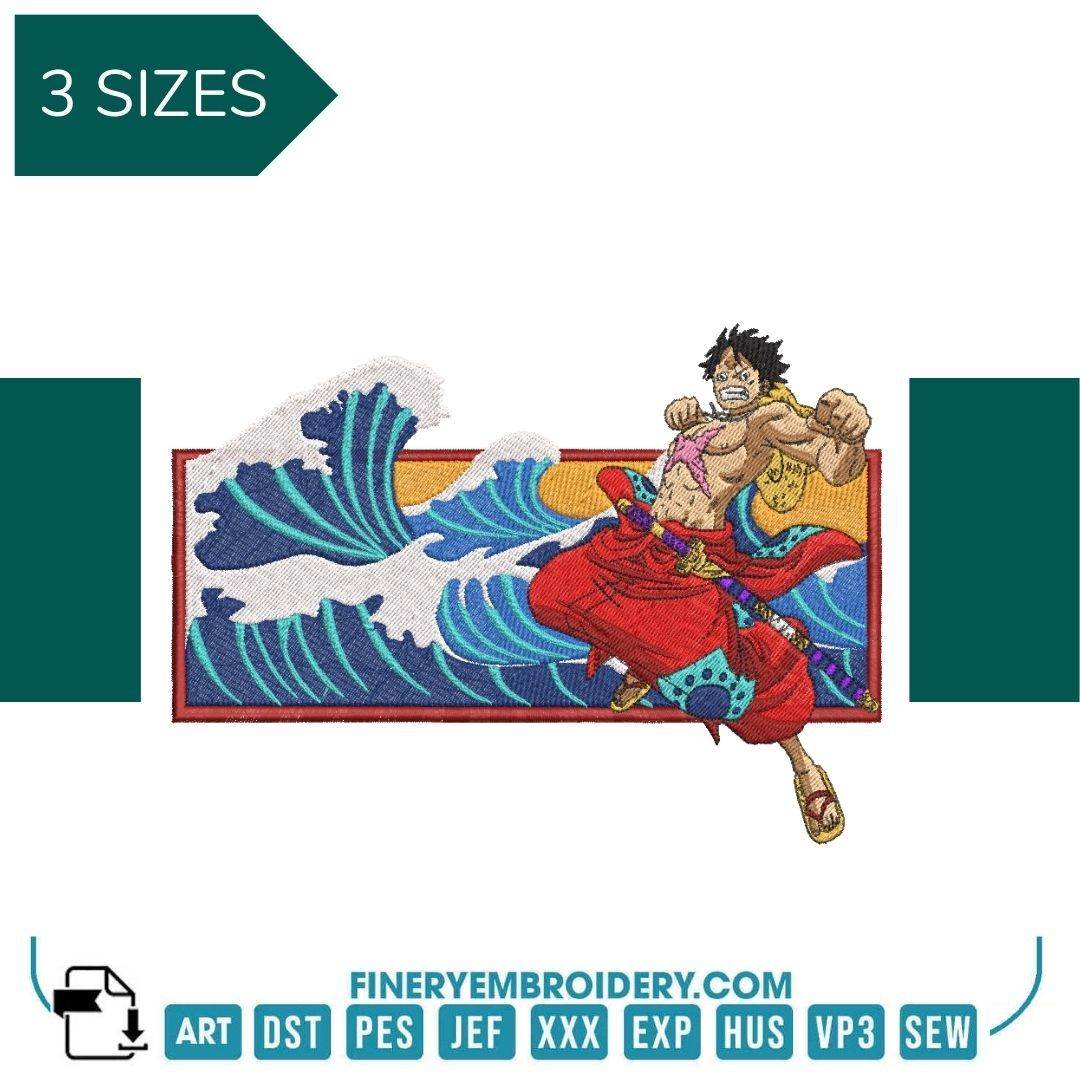 Luffy Gear One Piece - Anime - Embroidery Design - FineryEmbroidery