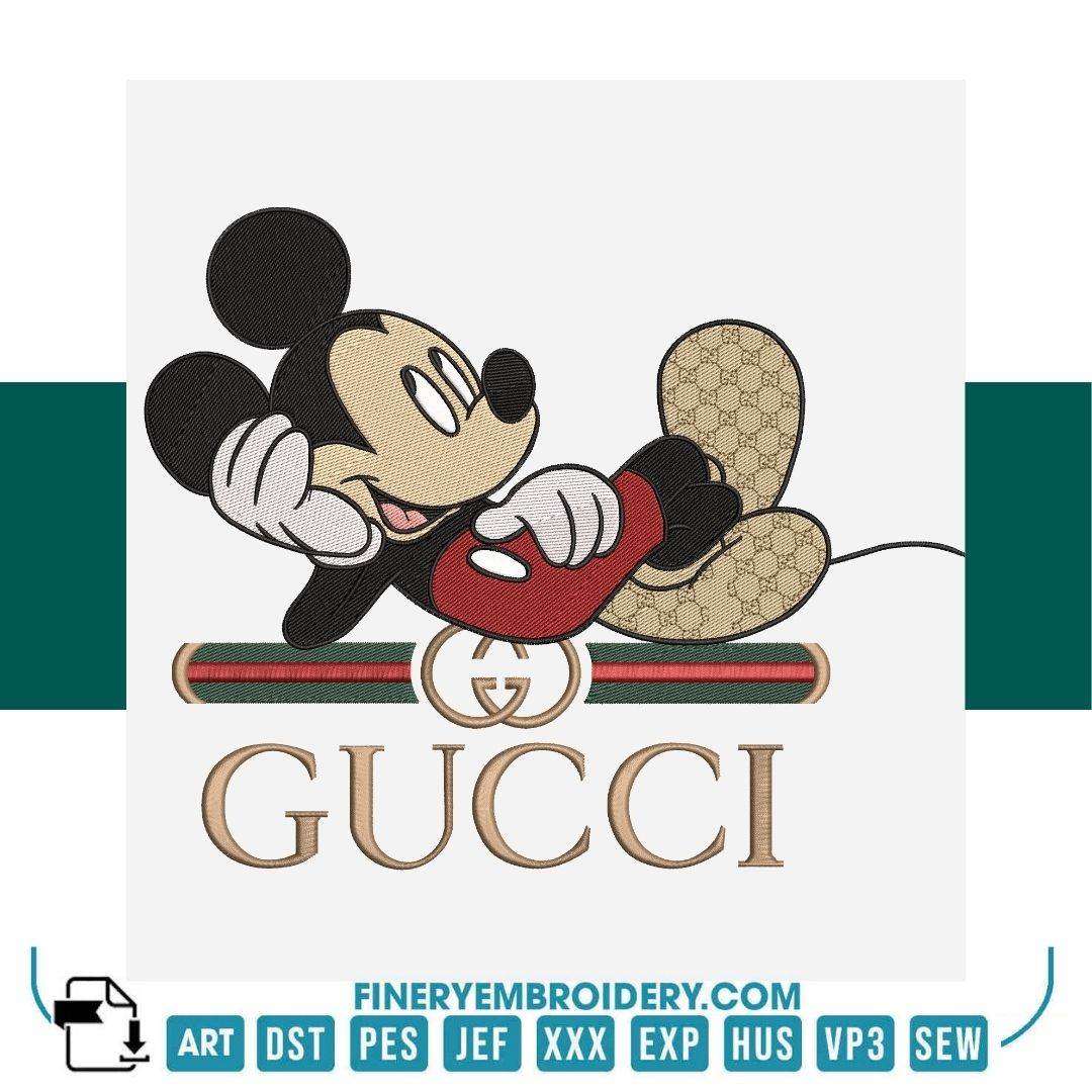 Luxury Mickey Mouse 5 Embroidery Design – Gucci-Inspired | FineryEmbroidery - FineryEmbroidery