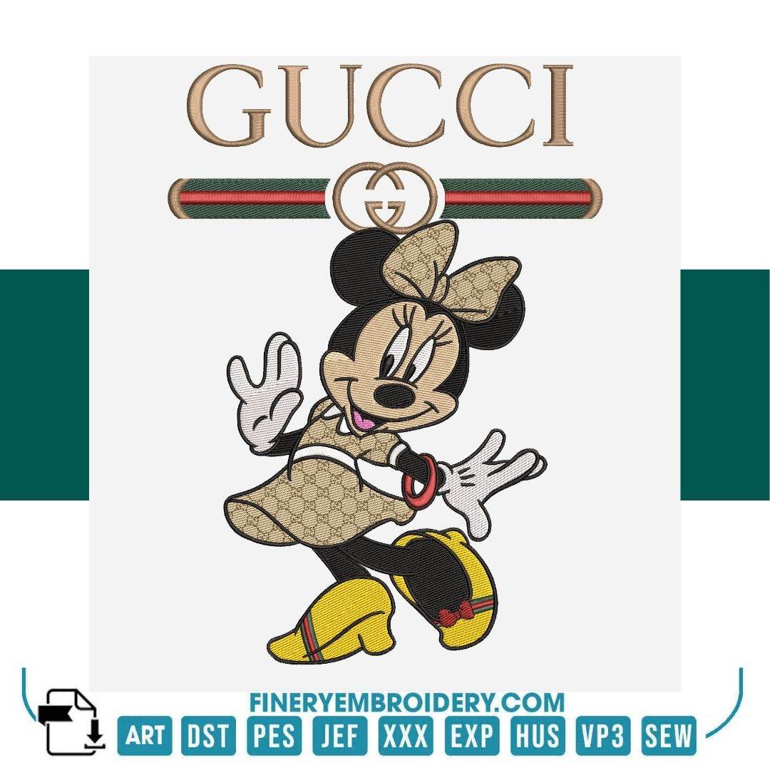 Luxury Minnie Mouse 1 Embroidery Design – Gucci-Inspired | FineryEmbroidery - FineryEmbroidery