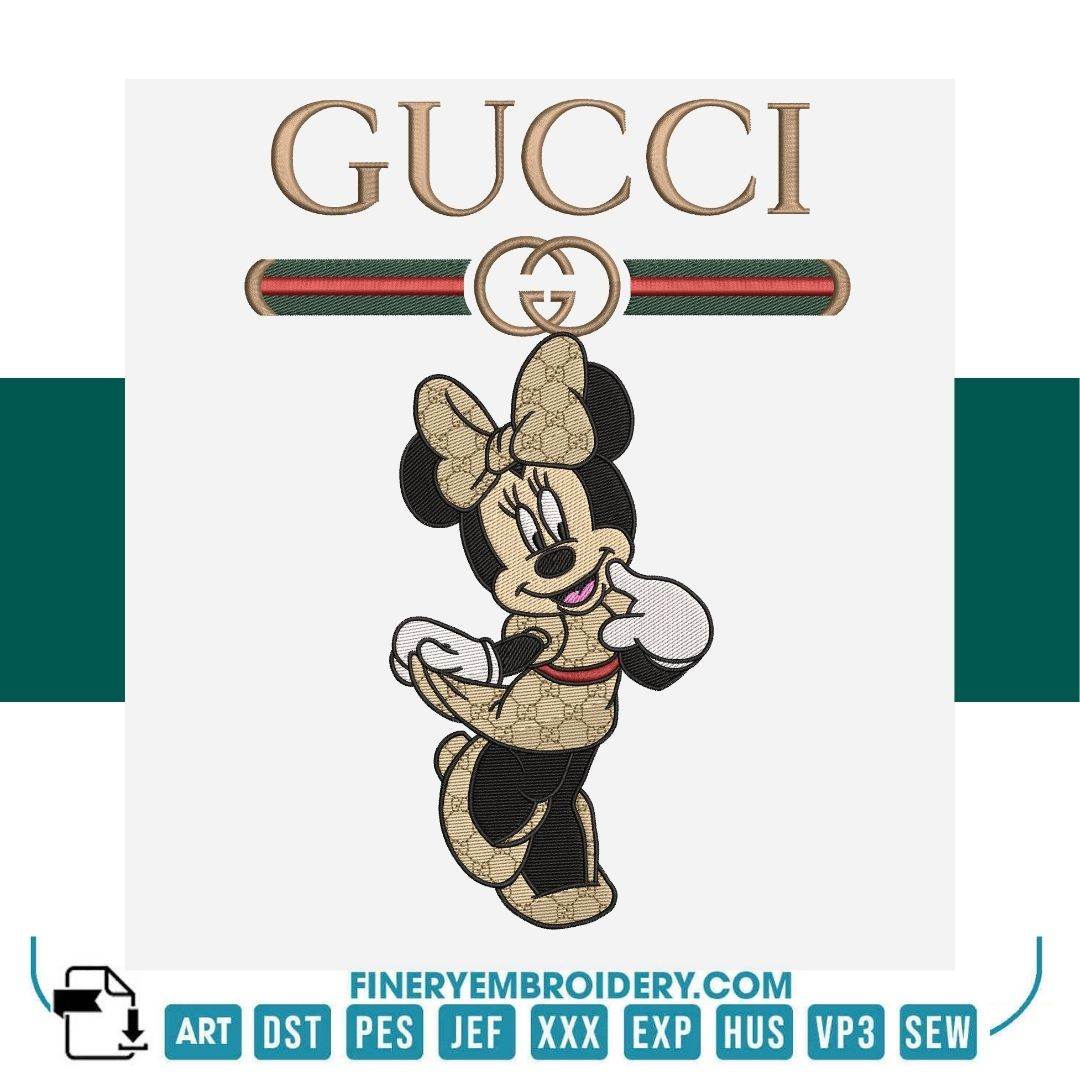 Luxury Minnie Mouse 2 Embroidery Design – Gucci-Inspired | FineryEmbroidery - FineryEmbroidery