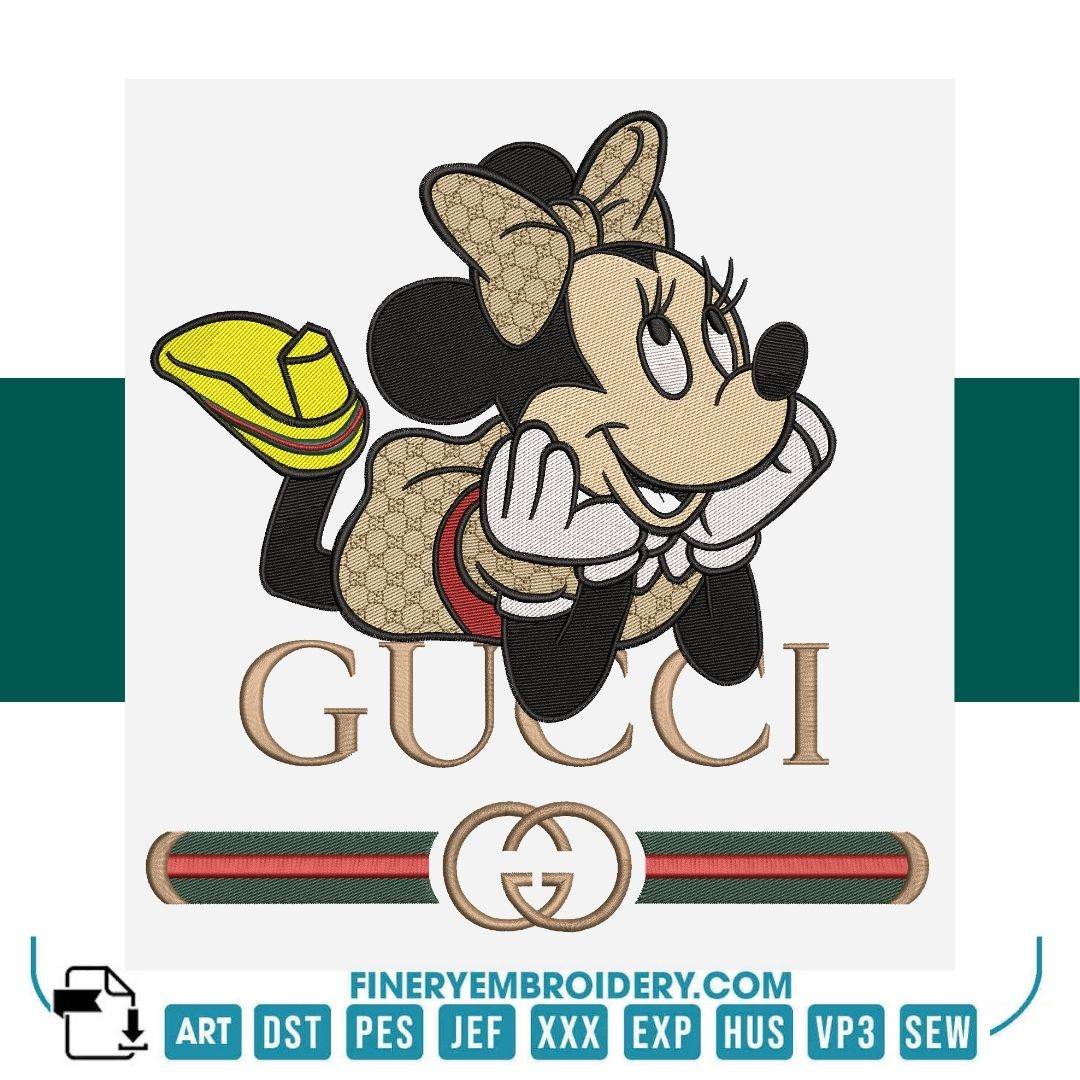 Luxury Minnie Mouse 3 Embroidery Design – Gucci-Inspired | FineryEmbroidery - FineryEmbroidery