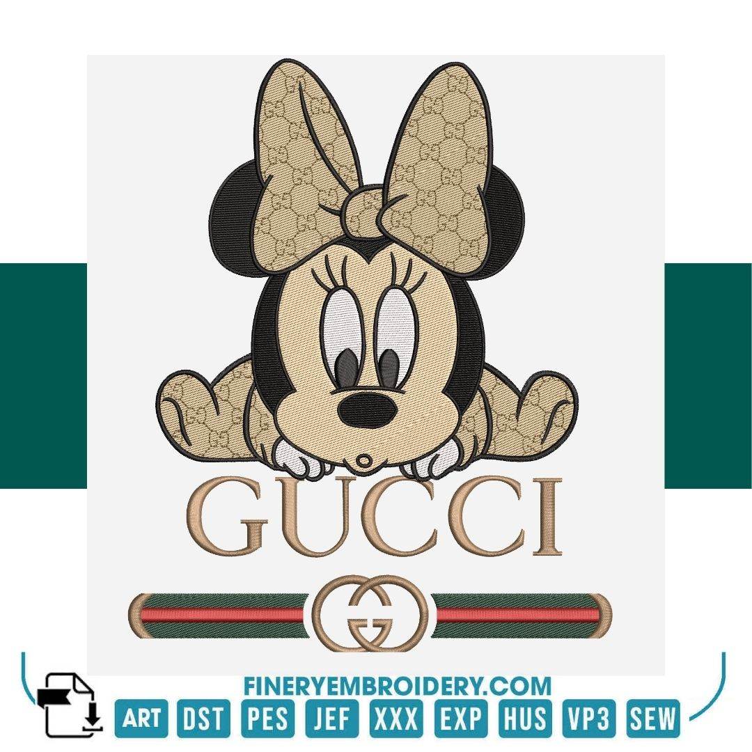 Luxury Minnie Mouse 4 Embroidery Design – Gucci-Inspired | FineryEmbroidery - FineryEmbroidery