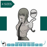 Makima - Chainsaw Man  - Animé  - Embroidery Design - FineryEmbroidery