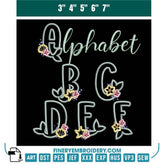 Mermaid Fantasy Embroidery Alphabet - A to Z Design Collection - FineryEmbroidery