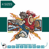 Monkey D. Luffy 2 | One Piece - Animé  - Embroidery Design - FineryEmbroidery