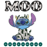 Moo Stitch Cow Embroidery Design | Disney Inspired Pattern