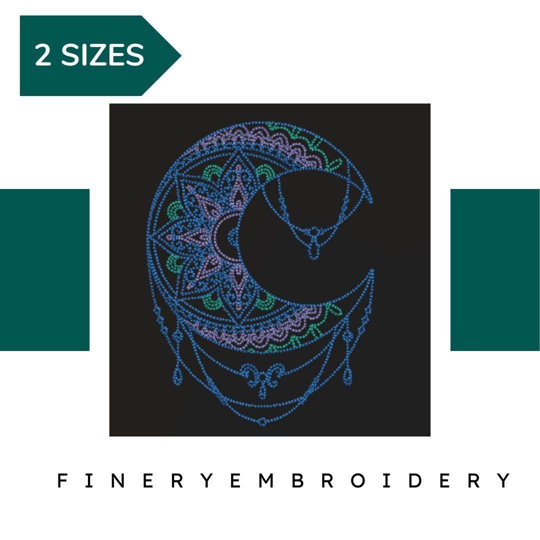 Moonlit Night : Embroidery Design Lace - FineryEmbroidery