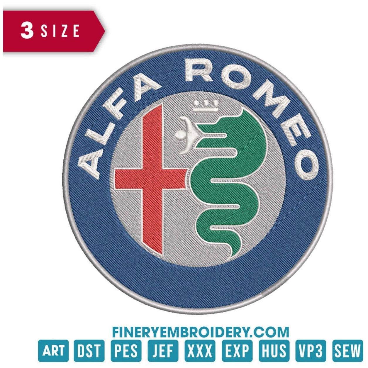 New Alpha Romeo Logo Embroidery Design - FineryEmbroidery