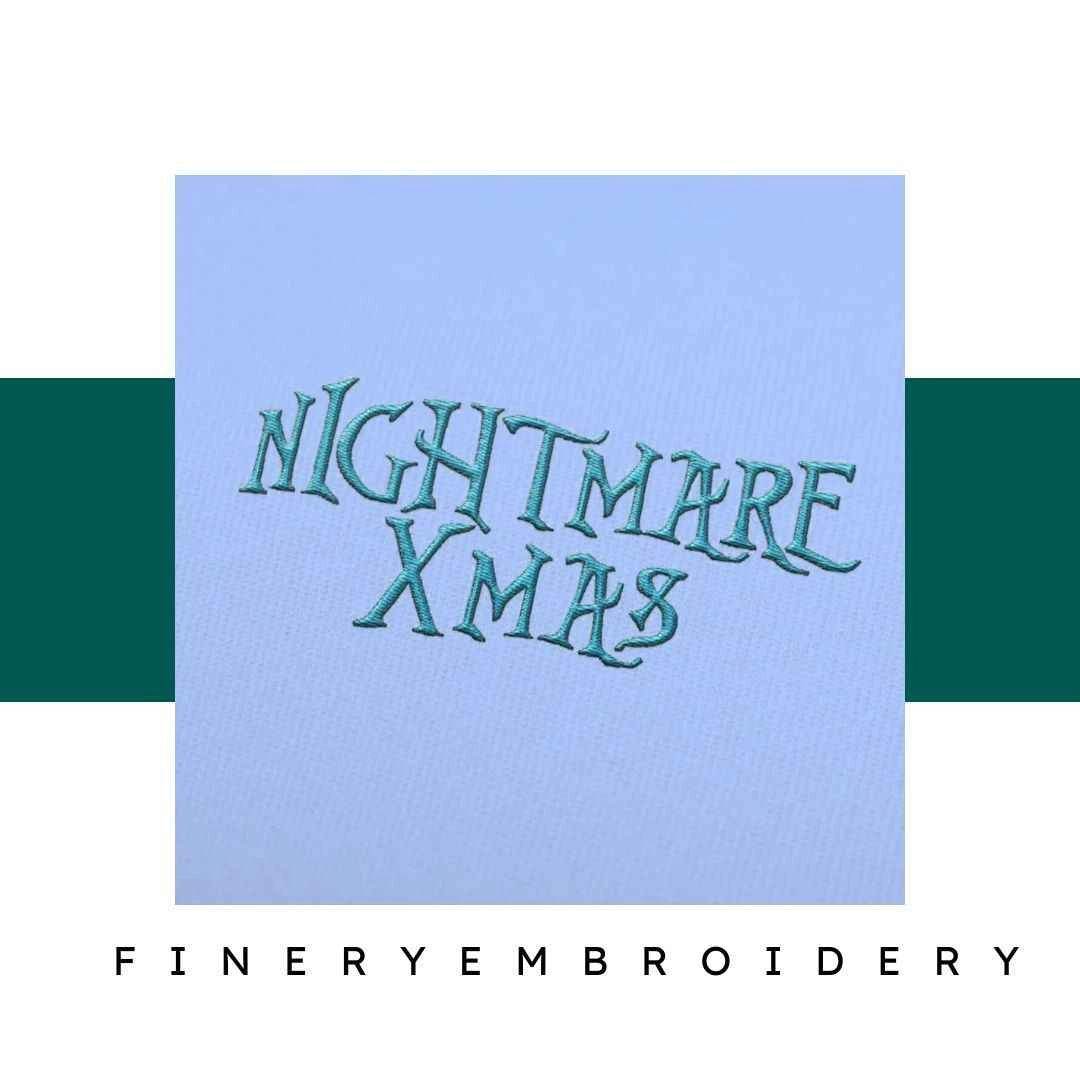 NightMare Xmas Embroidery alphabet Font Set