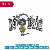 Nike Coraline Button  Embroidery Design - FineryEmbroidery