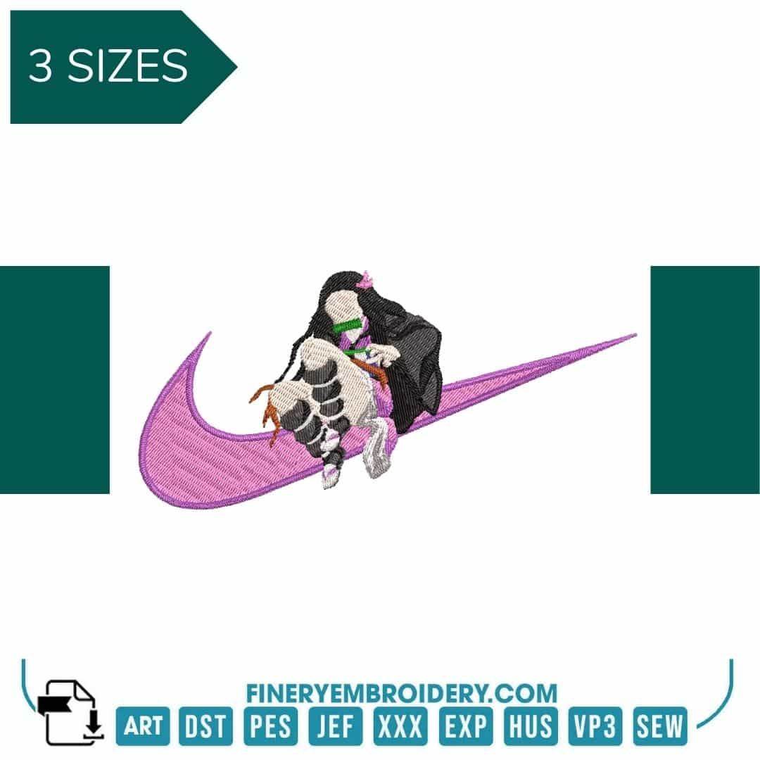 Nike Nezuko Kamado Demon Slayer - Embroidery Design - FineryEmbroidery